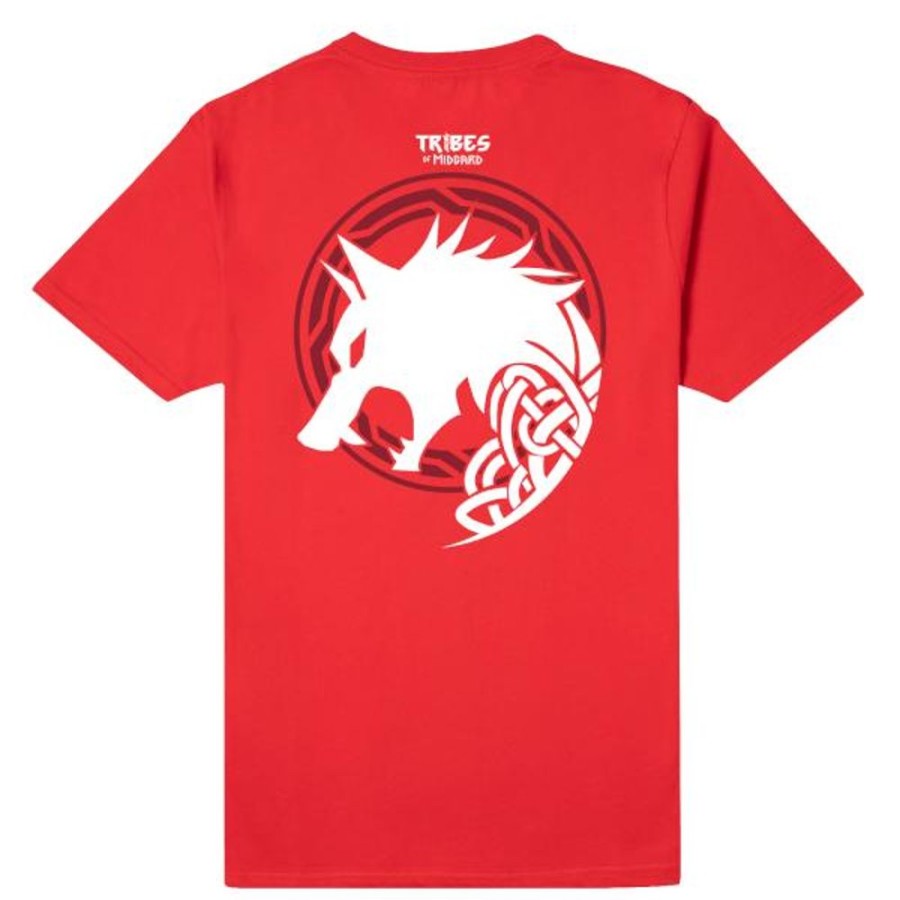 Tribes Of Midgard Gearbox T-Shirts | Tribes Of Midgard Fenrir Unisex T-Shirt-Red