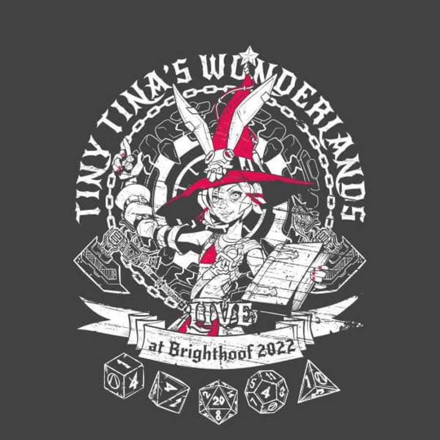 Tiny Tina'S Wonderlands Gearbox T-Shirts | Tiny Tina'S Wonderlands Tiny Tina Metal Band Unisex T-Shirt-Black Acid Wash