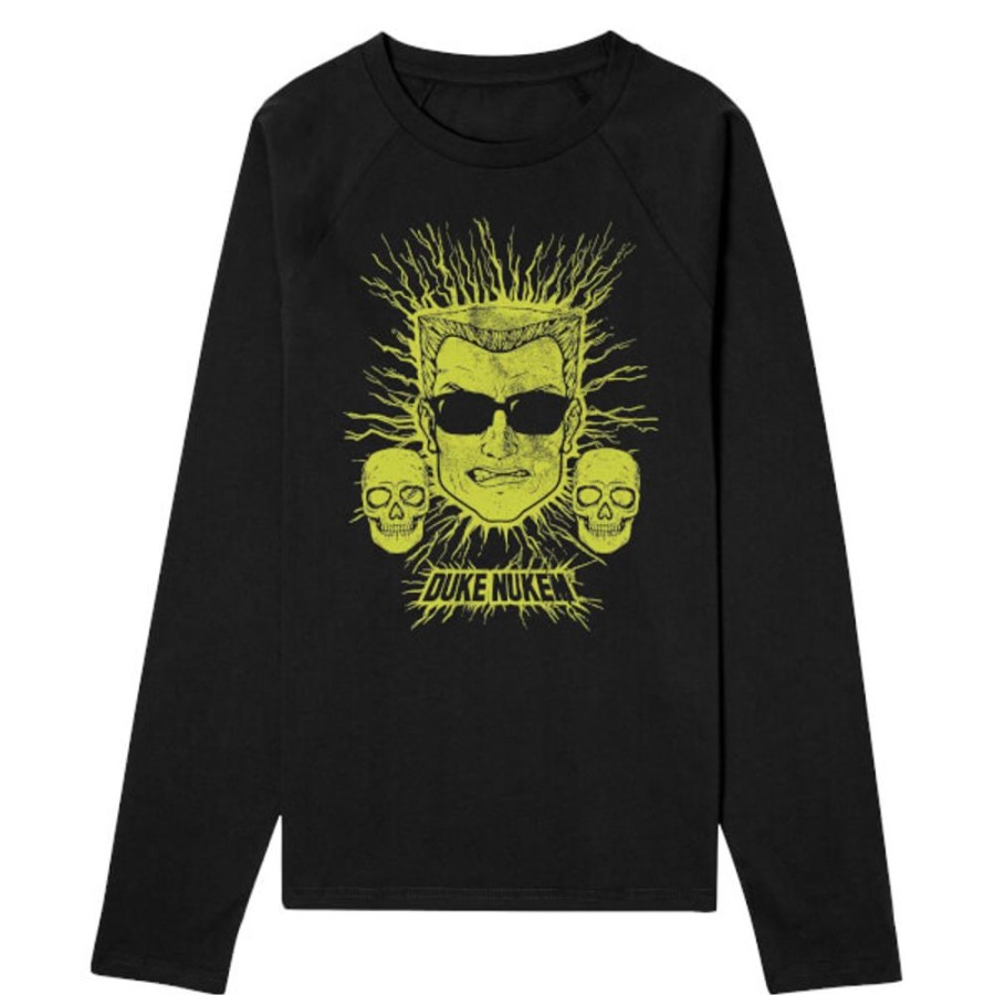 Duke Nukem Gearbox T-Shirts | Duke Nukem Lightning Horror Long Sleeve T-Shirt-Black