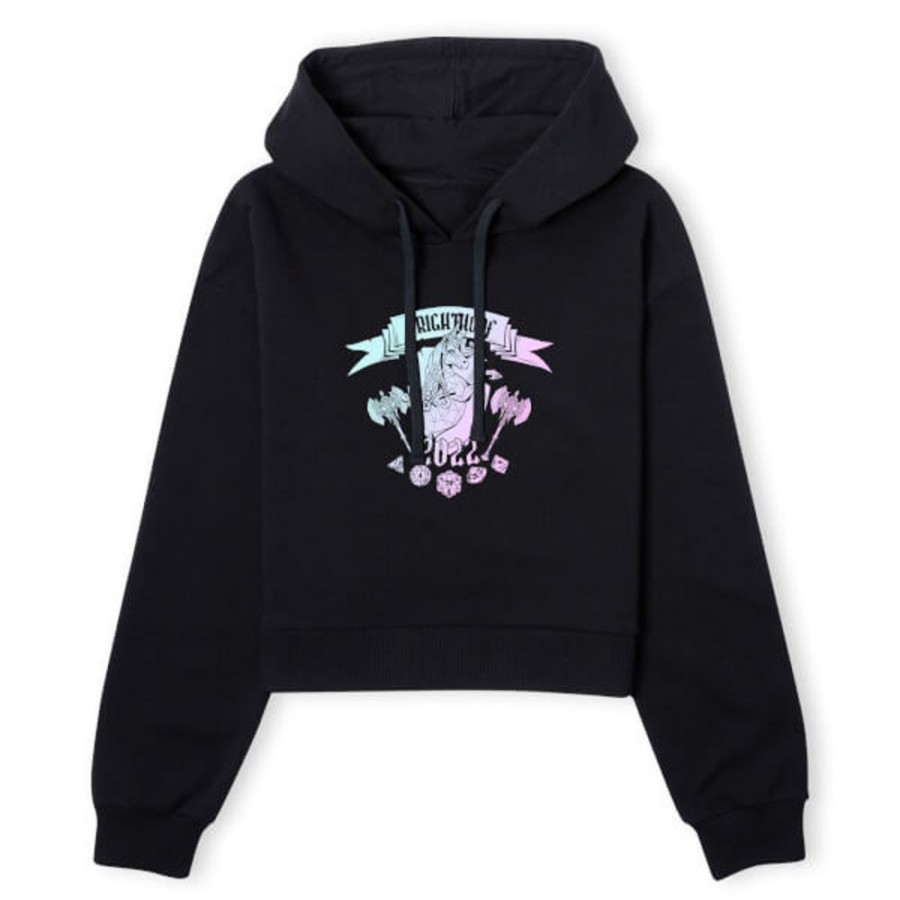 Tiny Tina'S Wonderlands Gearbox Hoodies & Sweatshirts | Tiny Tina'S Wonderlands Brighthoof 2022 Women'S Cropped Hoodie-Black