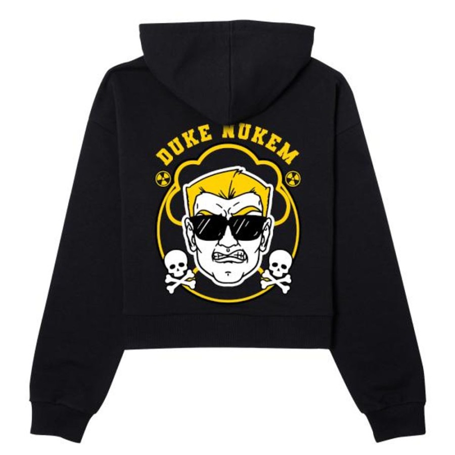 Duke Nukem Gearbox Hoodies & Sweatshirts | Duke Nukem Women'S Cropped Hoodie-Black