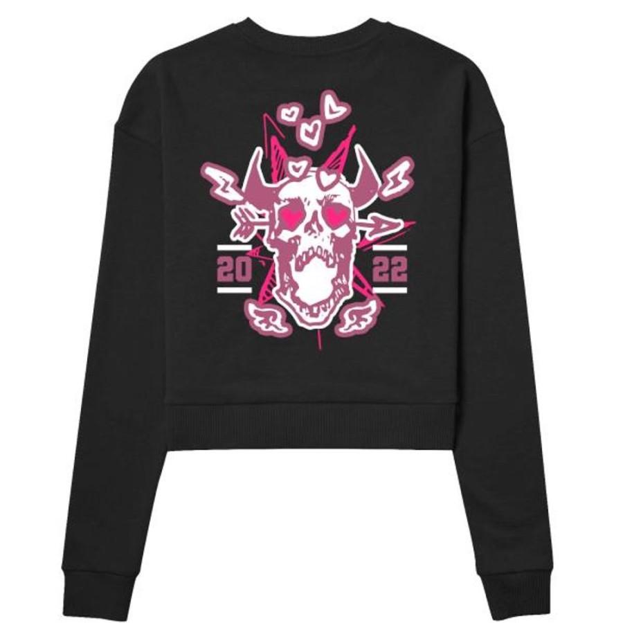 Tiny Tina'S Wonderlands Gearbox Hoodies & Sweatshirts | Tiny Tina Doodle Women'S Cropped Sweatshirt-Black