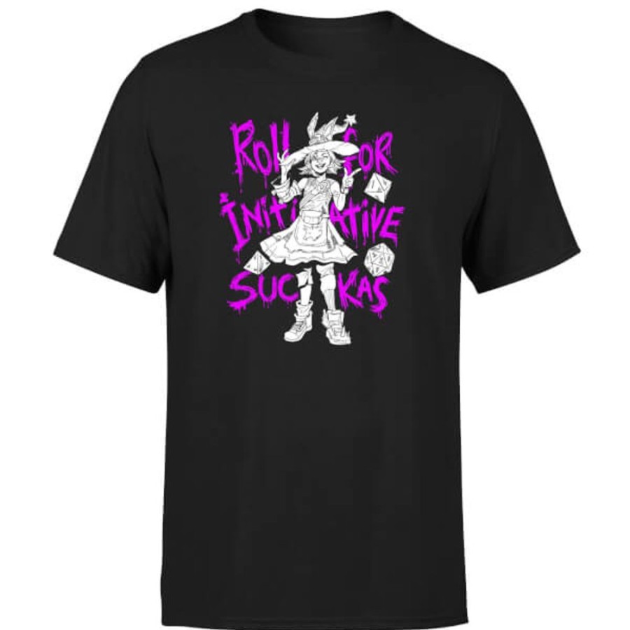 Tiny Tina'S Wonderlands Gearbox T-Shirts | Wonderlands Roll For Inititive Suckas T-Shirt-Black